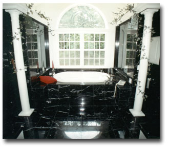 Negro Marquina 12" x 12" Marble Bath